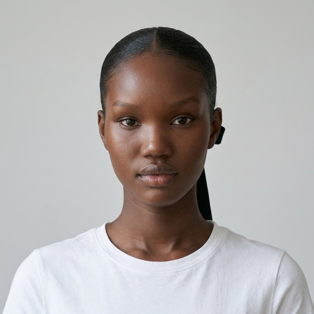 Model draped in rotating colors